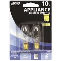 Feit Electric BP10C71/2/RP Incandescent Lamp, 10W, Candelabra E12 Base, 63 Lumens, 2700K