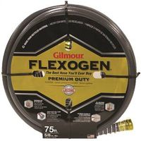 Gilmour Mfg 874751-1001 5/8" x 75' Flexogen Garden Hose, Brass, Gray