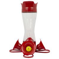 Perky-Pet 203CPBN Bird Feeder, 8 oz 4-Port/Perch, Glass/Plastic, Bright Red, 8.38 In H