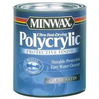 Minwax Polycrylic Waterbased Polyurethane, Liquid, Crystal Clear, 1 Gal Can