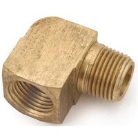 Anderson Metals 1/8" Brass Street Pipe Elbow, FIP x MIP, 90° Angle, Rough, 1000 PSI