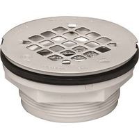 Oatey PVC Shower Drain with Snap-In Cover, Round Shape for 2" SCH 40 DWV Pipes (42099)