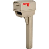 Gibraltar Mailboxes Gentry Series Mailbox Post Combo, 1000 cu in, Plastic, Mocha