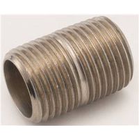 Anderson Metals Brass Pipe Nipple, 1" NPT, 1.5" Length, 630 PSI Pressure
