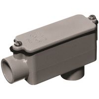 Carlon E986HR Conduit Body, 1-1/2 in Hub, Gray, Includes Foam-in-Place Gasket