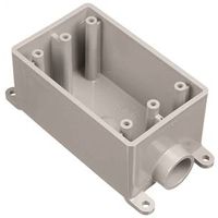 Carlon E980DFN-CTN Switch Box, 1-Gang, 1-Outlet, 1/2" PVC, Gray