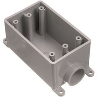 Carlon E980EFN-CTN Switch Box, 1-Gang, 1-Outlet, Gray 3/4" PVC FSE 1G Box
