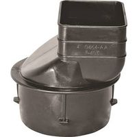 ADS Downspout Adapter, 4" x 3-1/4" x 2-1/2", Polyethylene, Black