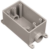 Carlon E981EFN-CTN Switch Box, 1-Gang, 2-Outlet, 3/4" PVC, Gray