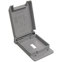 Carlon E98SSCN-CAR Rectangular 1-Gang Textured Gray PVC Switch Box Cover, 4-53/64 in L, 3-11/16 in W