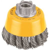DEWALT DW4910 Wire Cup Brush, 3 in Dia, 5/8-11 Arbor/Shank, 0.02 in Dia Bristle, 7/8 in L Trim