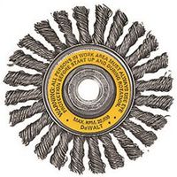 DEWALT DW4930 Wire Wheel Brush, 4 In Dia, 5/8-11 Arbor/Shank, Twisted Bristle, 0.02 In Dia Bristle