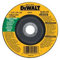 DEWALT DW4524 Grinding Wheel, 4-1/2 in Dia, 1/4 in Thick, 7/8 in Arbor, 24 Grit