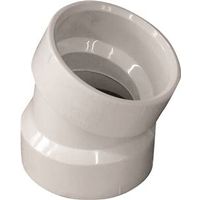 Canplas 1-1/2" PVC Pipe Elbow, Hub, 22.5° Angle, White (Model 192551)