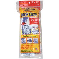 Warp's EC-912 Clear Plastic Drop Cloth, 1 Mil Thick, 12 ft L x 9 ft W, 9x12 Text Drop Cloth