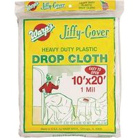 Warp's JC-1020 Drop Cloth, 20 ft L x 10 ft W, Clear Plastic 10x20 1Mil
