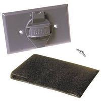 Hubbell 5152-0 Gray Powder-Coated Aluminum Flip Cover, 1-13/32 in Dia, 2-13/16 in L, 4-9/16 in W