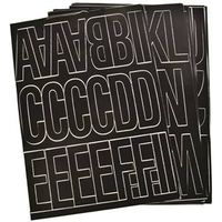 Hy-Ko Die-Cut Vinyl Number and Letter Set, 3" Black Characters on Black Background