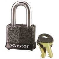 Master Lock Padlock, Keyed Different, 9/32" Diameter Shackle, 1-1/8" Height, Steel Body (380D)