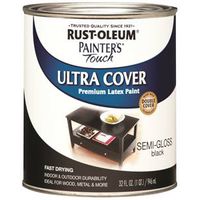 Rust-Oleum 1974730 Enamel Paint, Water, Semi-Gloss, Black, 0.5 Pt, 120 Sq-Ft Coverage Area