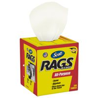 Scott 75260 Painter's Rag, 10 x 12 in, Cellulose Fiber, White, 200PK Boxed WHT Rag