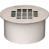 Oatey PVC Floor Drain with Snap-In Cover and Solvent Weld Connection for SCH 40 DWV Pipes