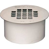 Oatey PVC Floor Drain with Snap-In Cover, Solvent Weld Connection, Round Shape (43561)