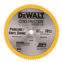 DEWALT DW9053 Circular Saw Blade, 5-3/8 in Dia, 10 mm Arbor, 80 Teeth, Carbide Cutting Edge