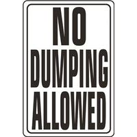 SIGN NO DUMPING ALLOWED H