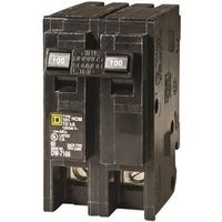 Square D Homeline HOM2100CP Mini Circuit Breaker, 100 A, 2-Pole, 120/240 V, Fixed Trip, Black