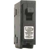 Square D Homeline HOM115CP Circuit Breaker, Mini, 15 A, 1-Pole, 120 V, Fixed Trip, Black