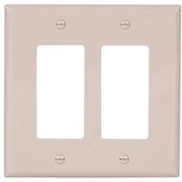 Eaton Wiring Devices PJ262W 2-Gang Wall Plate, 4-1/2 in L, 4.56 in W, White, High-Gloss