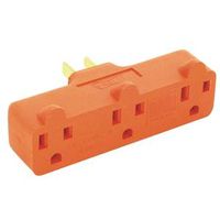 Eaton Wiring Devices 4402RN-BOX Outlet Adapter, 2-Pole, 15A, 125V, 3-Outlet, NEMA 5-15R