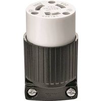 Eaton Wiring Devices L620C Electrical Connector, 2-Pole, 20A, 250V, NEMA L6-20, Black/White