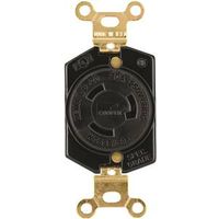 Eaton Wiring Devices L620R Single Receptacle, 2-Pole, 250V, 20A, NEMA L6-20, Black