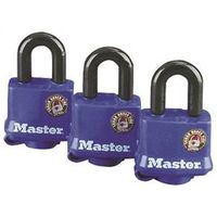 Master Lock Padlock, Keyed Alike, 9/32" Dia Shackle, 1-1/16" H Steel Shackle & Body (312TRI)