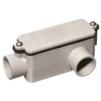 Carlon E984D-CTN Conduit Body, 1/2 in Hub, 4-5/16 in OAL, PVC, Gray 1/2" LL Access Fitting