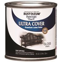 Rust-Oleum 1979730 Enamel Paint, Water, Gloss, Black, 0.5 Pt Can, 120 Sq-Ft Coverage Area