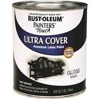 Rust-Oleum 1979502 Enamel Paint, Water Based, Gloss Black, 1 Qt Can, 120 Sq-Ft Coverage