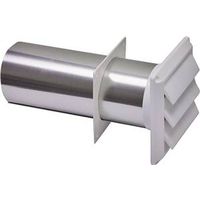 Lambro 267WS Louvered Vent, 5.44" Diameter x 10.63" Length, Plastic, White, Wall Installation