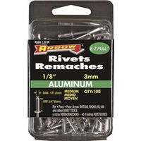 Arrow RMA1/8IP Pop Rivet, Medium, 1/4 in Grip, 1/4 in L, Aluminum, 100/PK