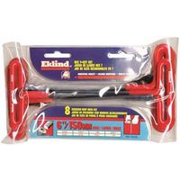 Eklind 53168 Hex T-Key Set, 3/32 to 1/4 in Hex T-Keys, 8-Piece T-Handle Set