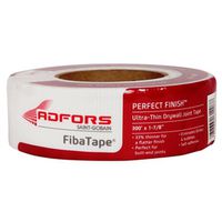 Adfors FibaTape Perfect Finish Ultra-Thin Drywall Tape, 300 ft L, 1-7/8 in W, White