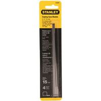 STANLEY 15-061 Coping Saw Blade, 6-1/4 in L, 15 TPI, HCS Cutting Edge