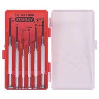 STANLEY 66-039 Screwdriver Set, Steel, Blue, Red, 6PC Jeweler Set