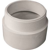Canplas 4" MNPT x Hub PVC Pipe Adapter, White (Model: 192874)