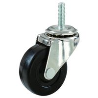Shepherd Hardware Swivel Caster, Stem Mount, 2-5/8" H, 2" Dia Rubber Wheel, 80 lb Capacity