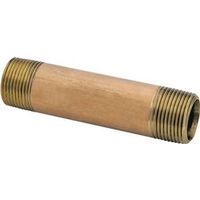 Anderson Metals 1/4" Brass NPT Pipe Nipple, Schedule 40, 7/8" Length (736112-04)