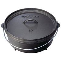 Lodge L12CO3 Camp Dutch Oven, 6 Qt Capacity, Cast Iron, Black, Bail Handle