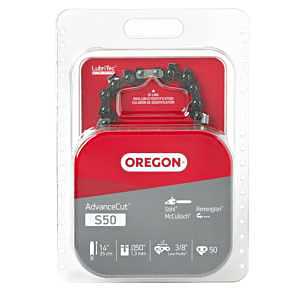 Oregon S50 Chainsaw Chain, 14 in L Bar, 3/8 in TPI/Pitch, 50-Link Replacement Chain